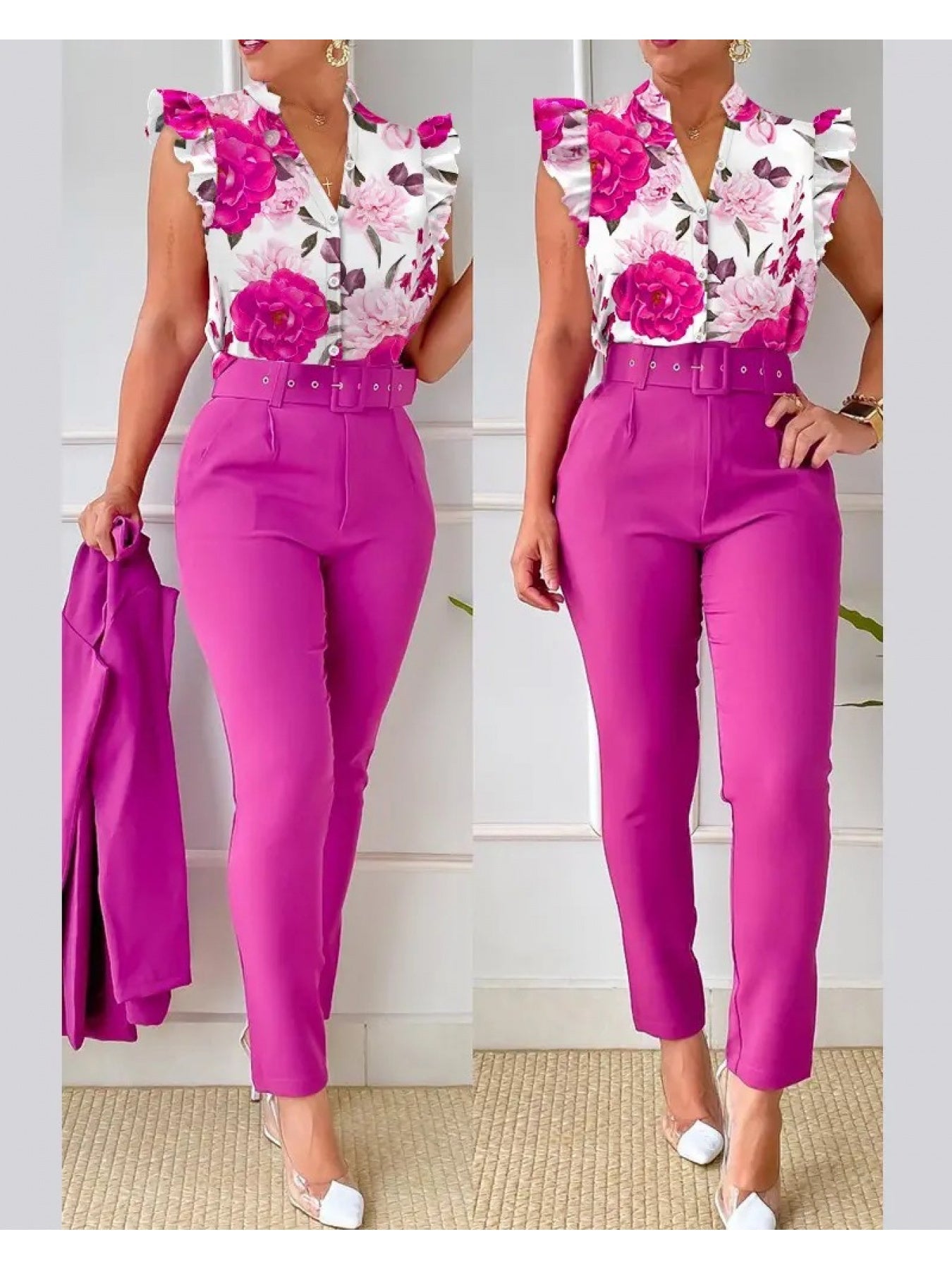 Unisex Two-Piece Outfit Set - Leopard Print Graphic detail view
