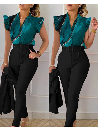 Unisex Two-Piece Outfit Set - Leopard Print Graphic detail view