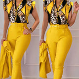 Yellow Spliced Leopard Print