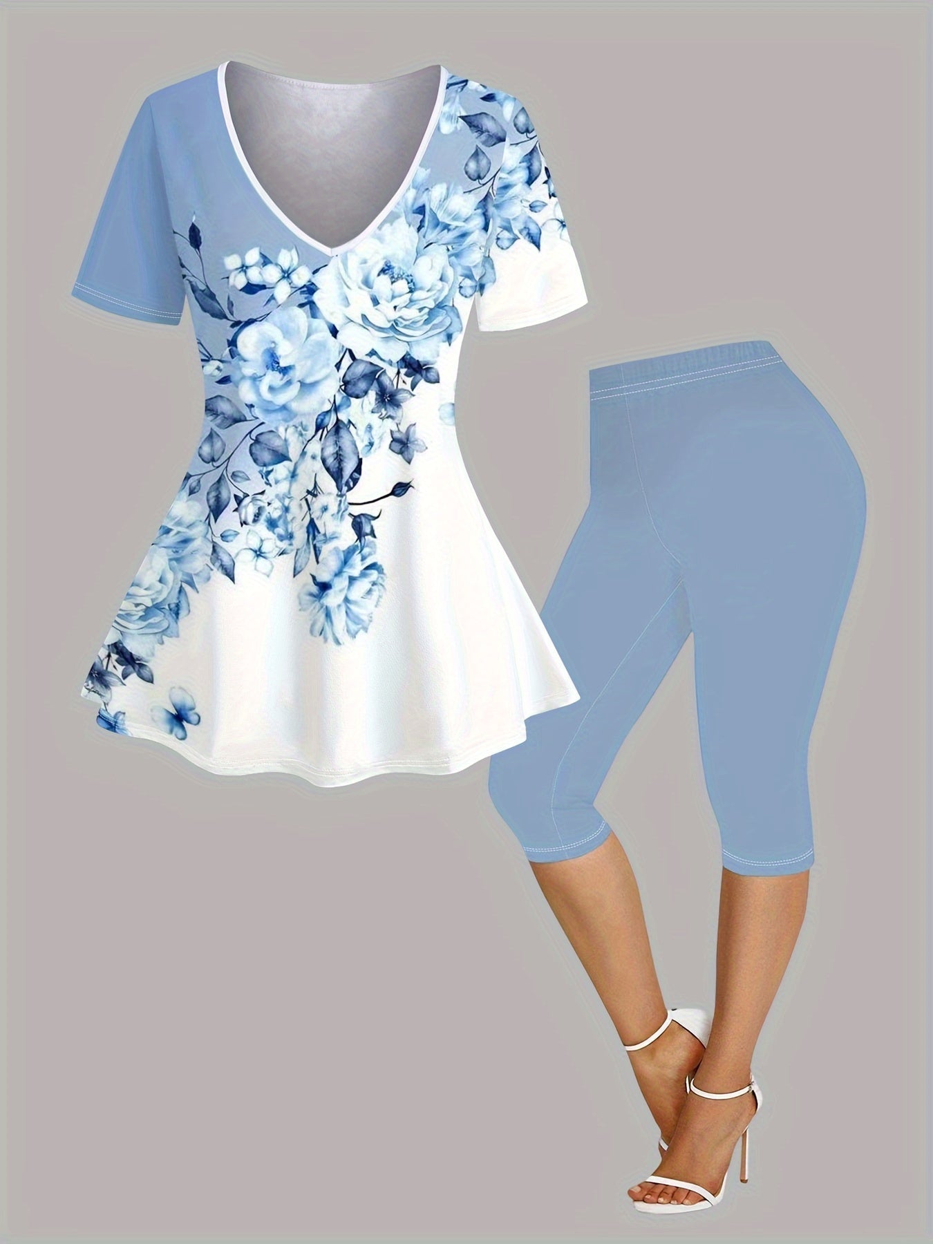Unisex Two-Piece Outfit Set - Short Sleeve – Multicolor Colorway 13733 detail view