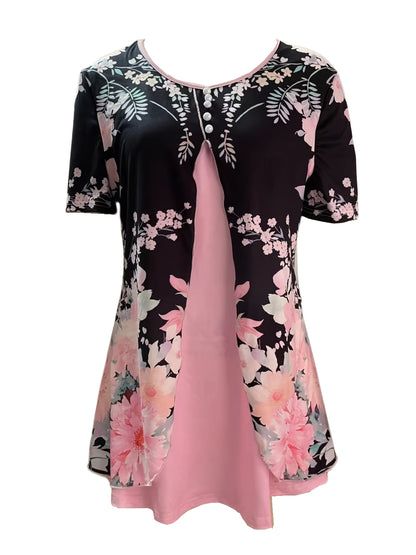 Unisex Two-Piece Outfit Set - Short Sleeve – Pink detail view