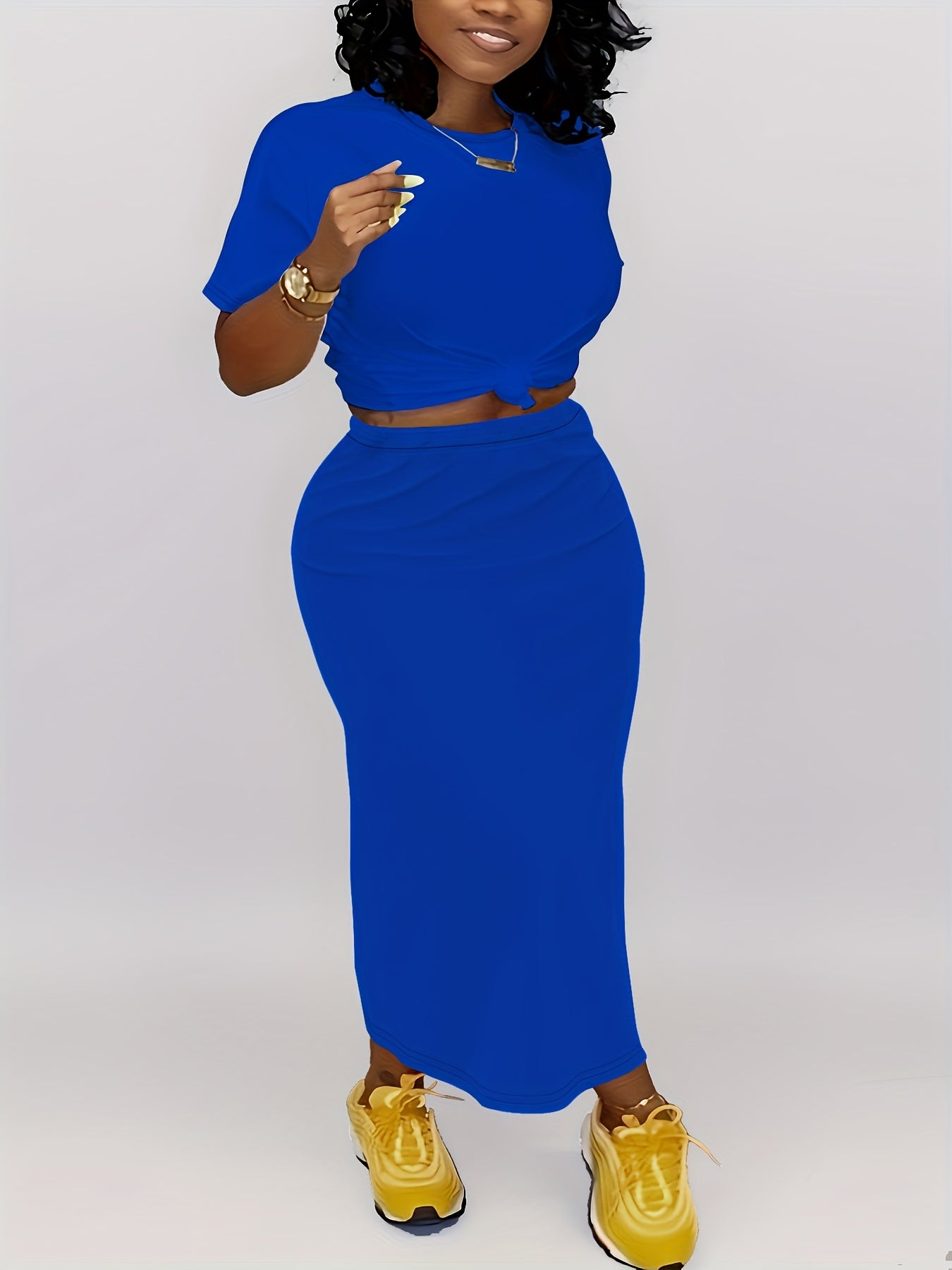 Unisex Two-Piece Outfit Set - Short Sleeve – Red / Blue detail view