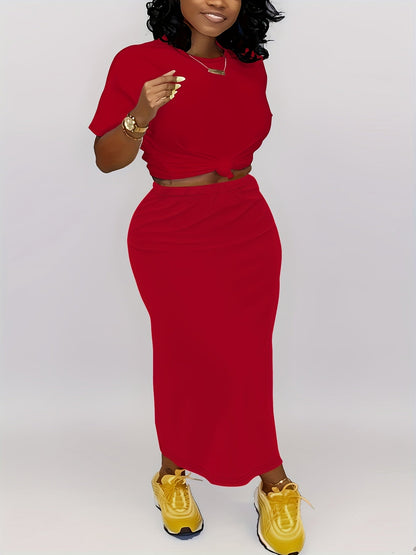 Unisex Two-Piece Outfit Set - Short Sleeve – Red / Blue – Red option – view 6