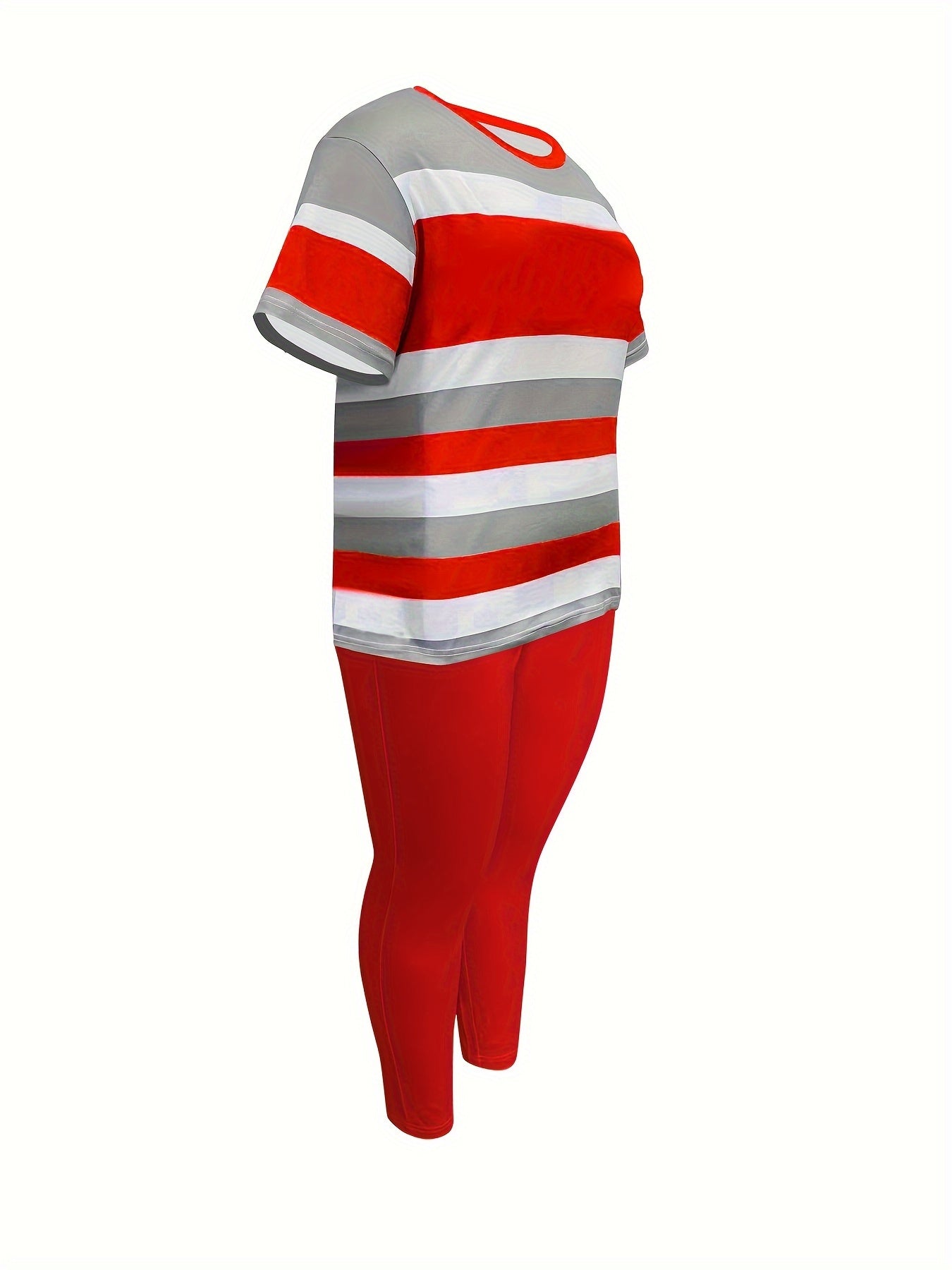 Unisex Two-Piece Outfit Set - Short Sleeve – Red / Yellow detail view