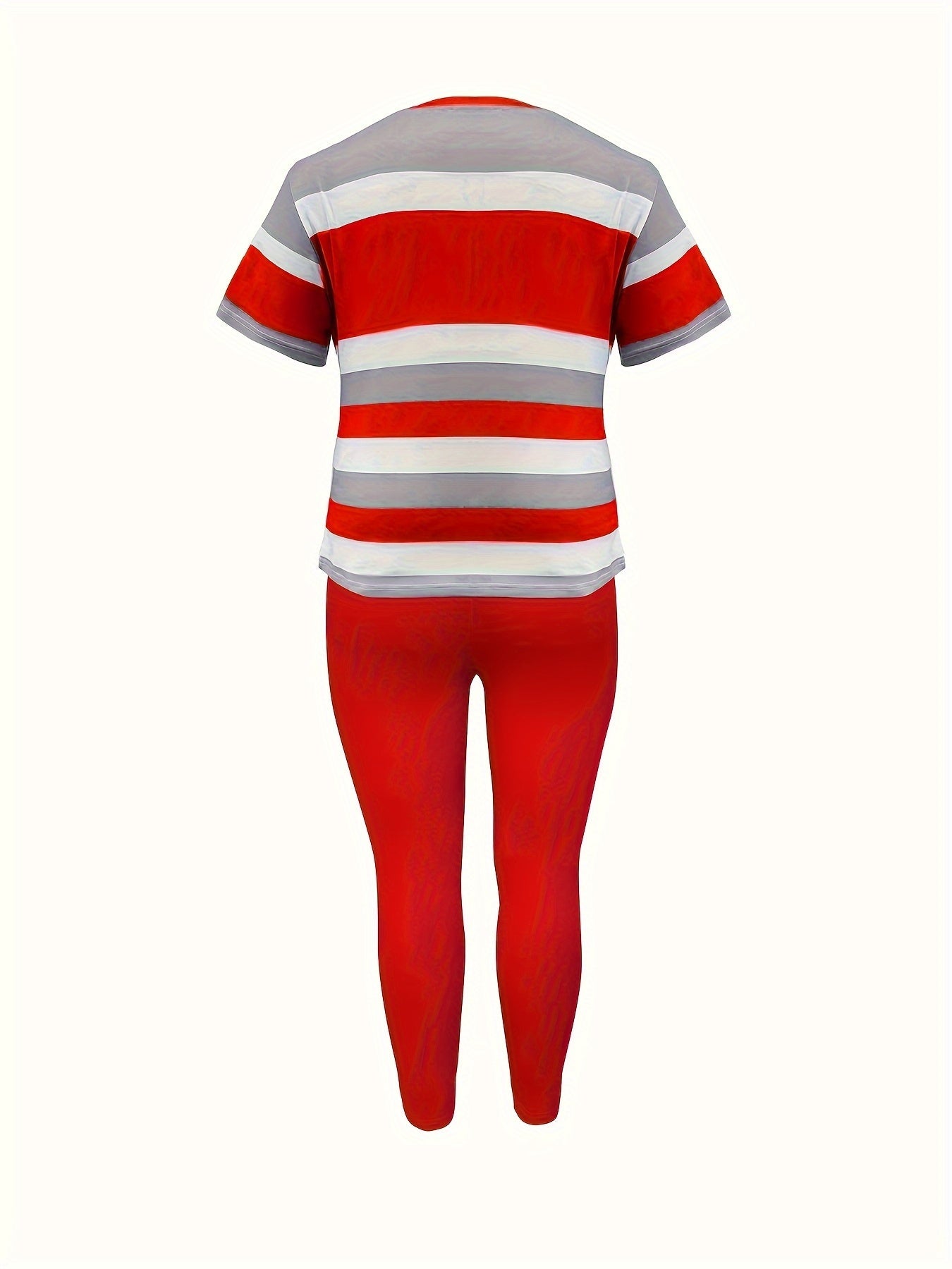 Unisex Two-Piece Outfit Set - Short Sleeve – Red / Yellow detail view