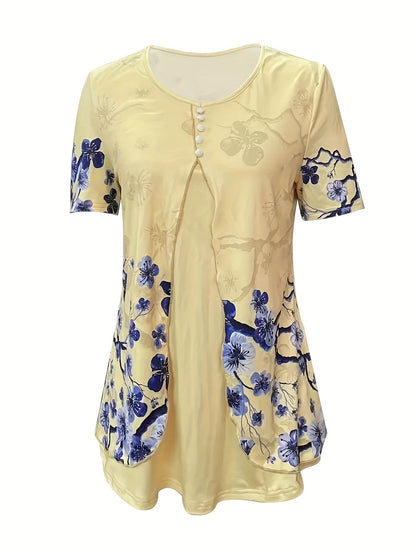 Unisex Two-Piece Outfit Set - Short Sleeve – Yellow detail view