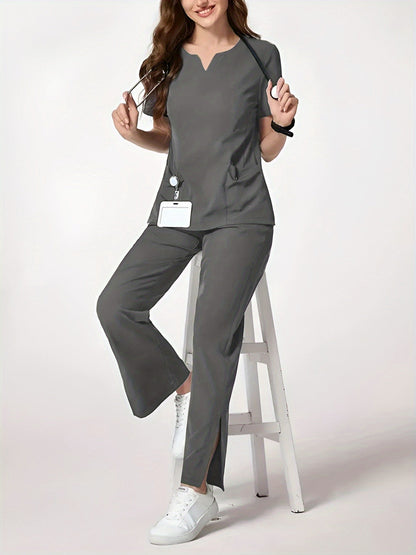 Unisex Two-Piece Outfit Set - V-Neck – Sizes S–XXL – Green option – view 2