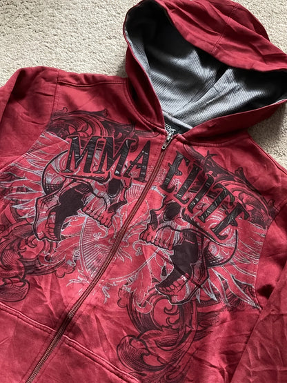 Unisex Versatile Denim Graphic Hoodie detail view