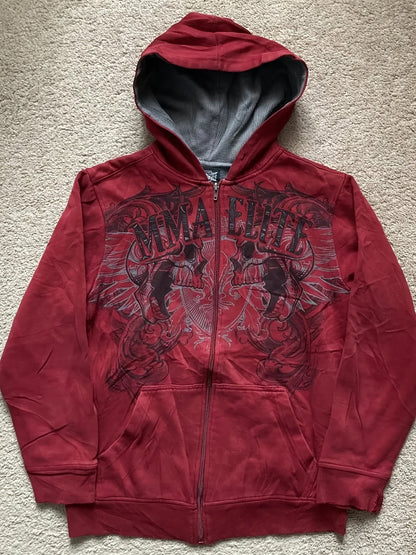 Unisex Versatile Denim Graphic Hoodie detail view