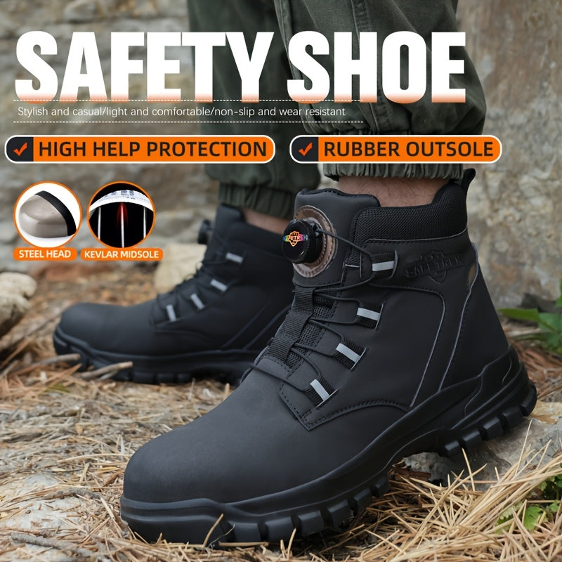 Unisex Work & Safety Shoes - Steel Toe Protection & Puncture Resistant – Black / Dark Gray – main product image