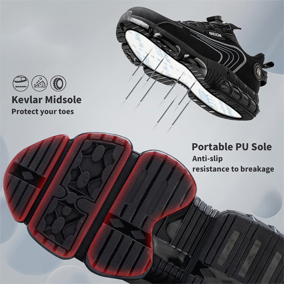 Unisex Work & Safety Shoes - Steel Toe Protection & Puncture Resistant – Sizes US 4.5–US 11 – view 4