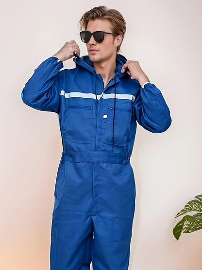 Unisex Work Coveralls - Multi-Zipper Pocket Design – Navy option – main product image