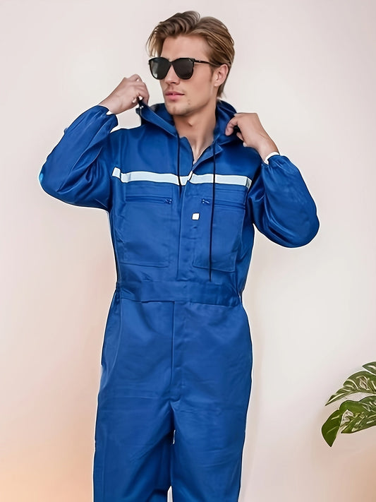 Unisex Work Coveralls - Multi-Zipper Pocket Design – Navy option – main product image