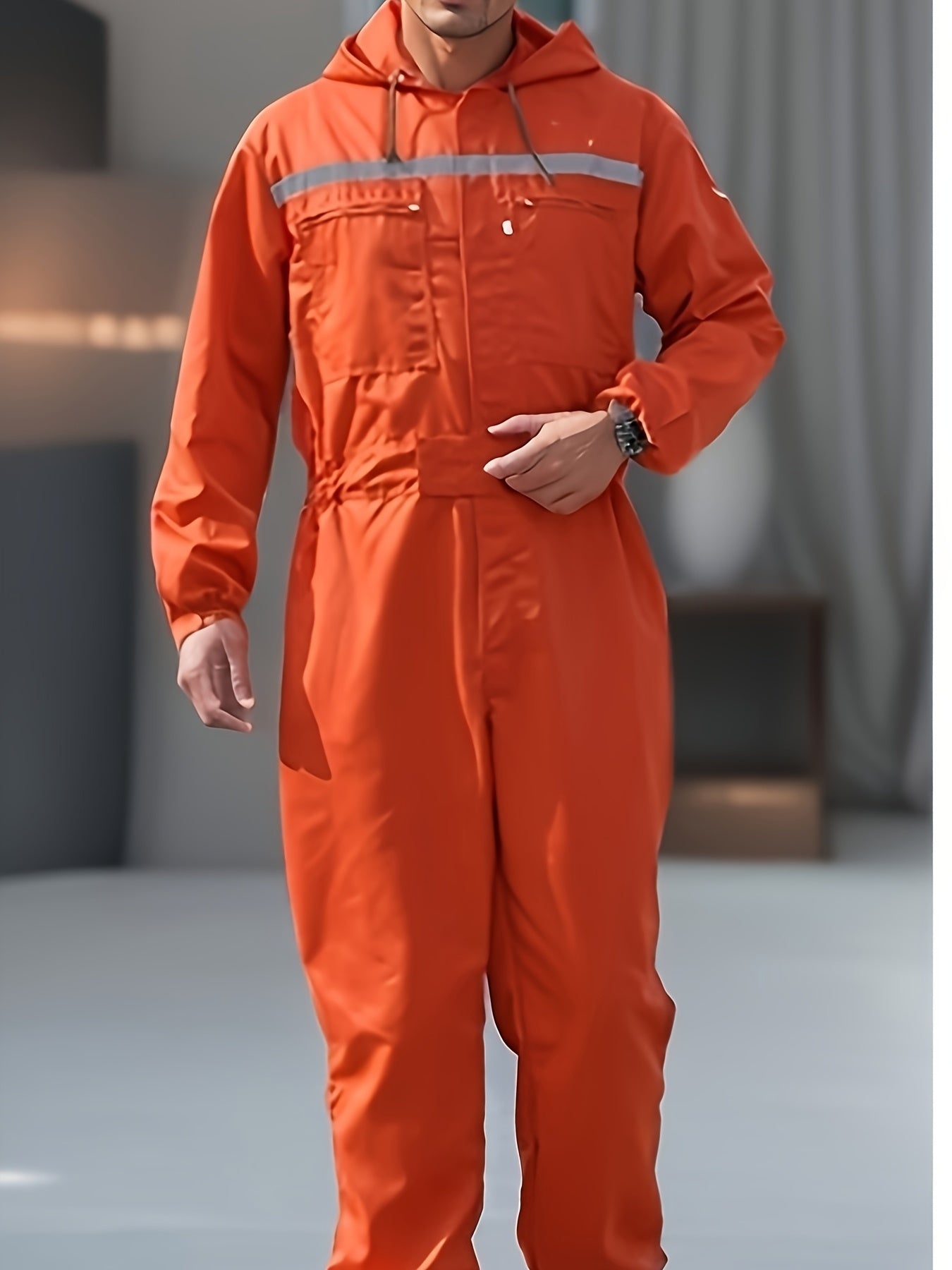 Unisex Work Coveralls - Multi-Zipper Pocket Design – Navy option – view 3