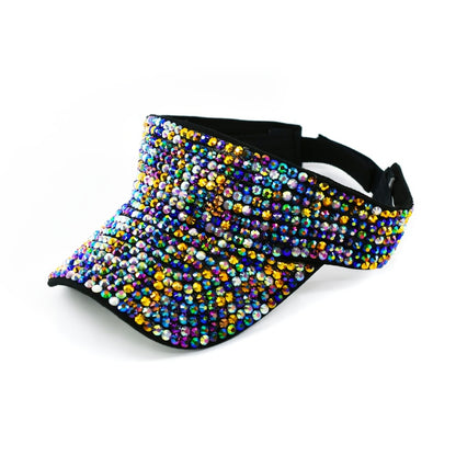 Visors - Rhinestone Visor Cap Women Sparkling Diamond Embellished Baseball Hat - product detail view 4