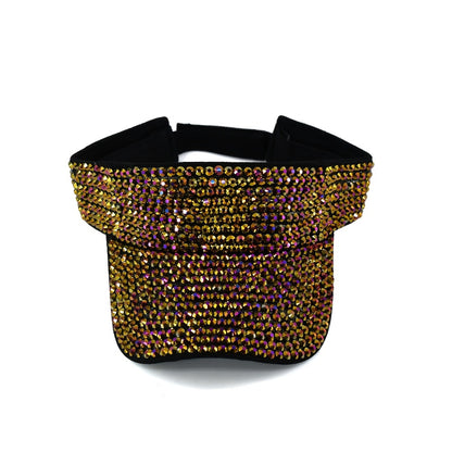 Visors - Rhinestone Visor Cap Women Sparkling Diamond Embellished Baseball Hat - product detail view 6