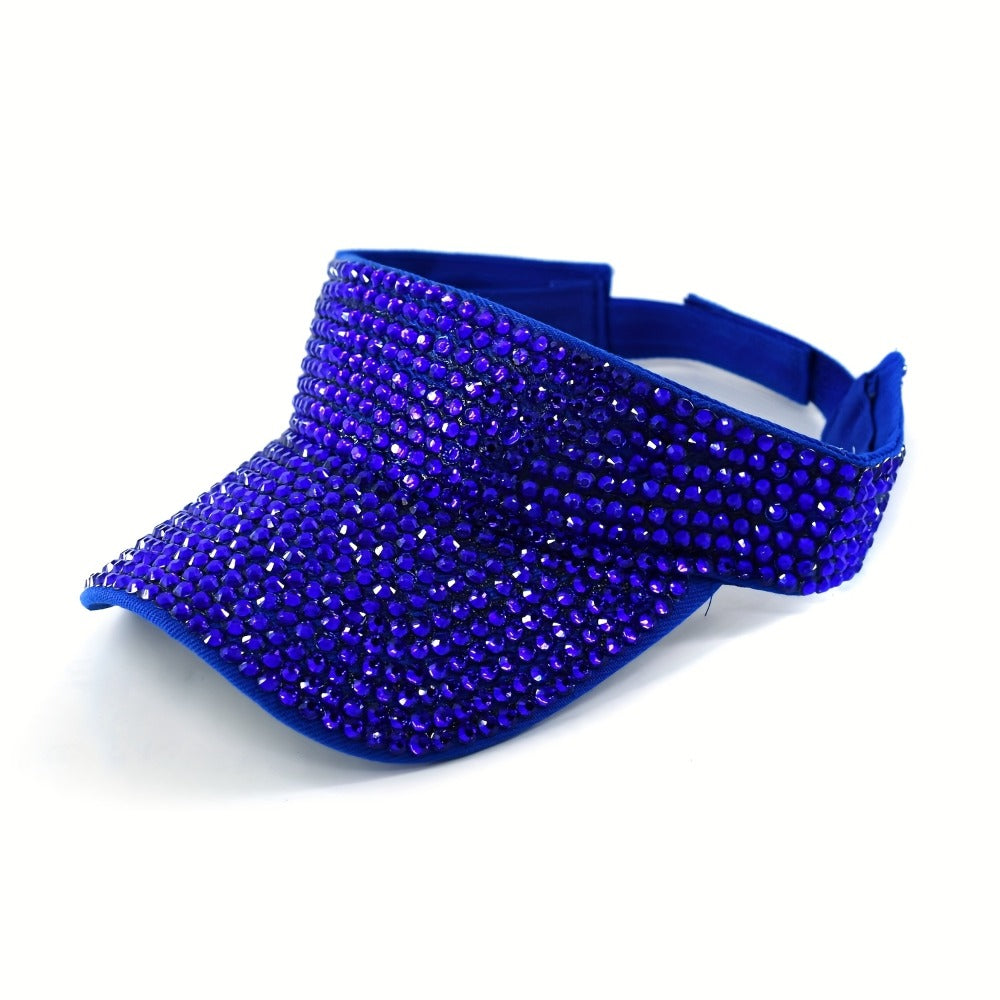 Visors - Rhinestone Visor Cap Women Sparkling Diamond Embellished Baseball Hat - product detail view 7