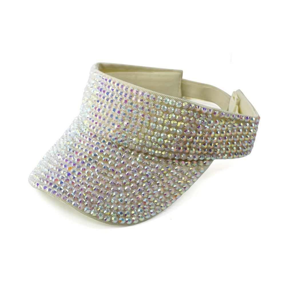 Visors - Rhinestone Visor Cap Women Sparkling Diamond Embellished Baseball Hat - product detail view 11
