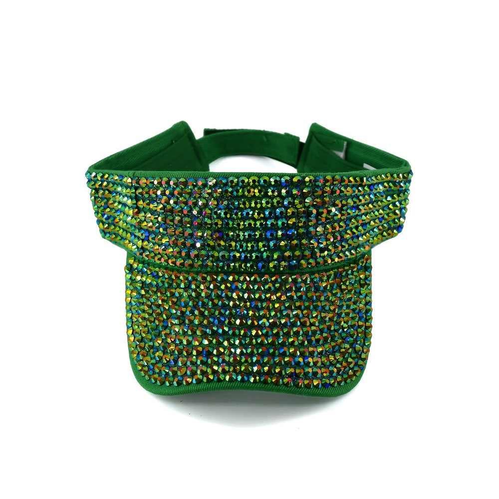 Visors - Rhinestone Visor Cap Women Sparkling Diamond Embellished Baseball Hat - product detail view 12