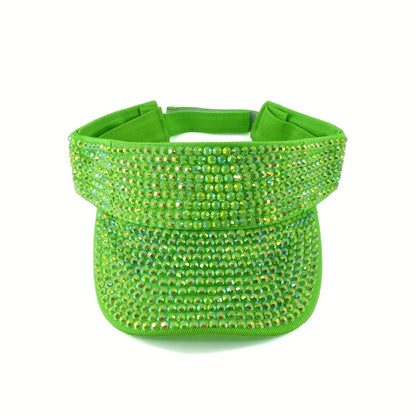 Visors - Rhinestone Visor Cap Women Sparkling Diamond Embellished Baseball Hat - product detail view 13