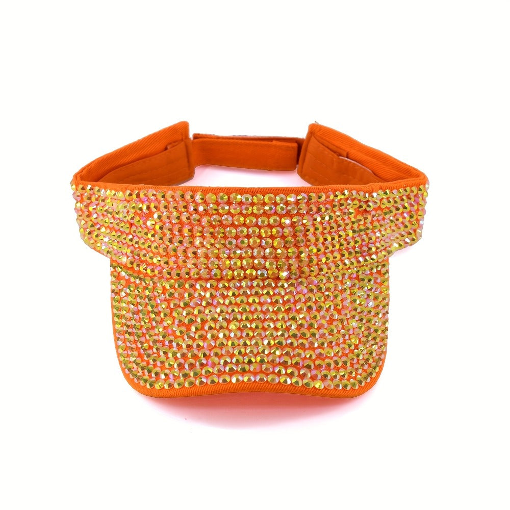 Visors - Rhinestone Visor Cap Women Sparkling Diamond Embellished Baseball Hat - product detail view 14