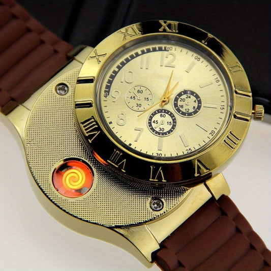 Watches - Men's Retro Watch Lighter Windproof USB Rechargeable Cigarette Lighter - main product view