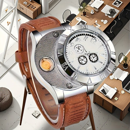 Watches - Men's Retro Watch Lighter Windproof USB Rechargeable Cigarette Lighter - product detail view 3