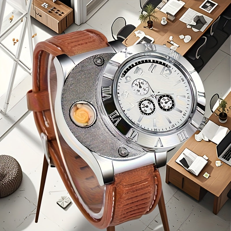 Watches - Men's Retro Watch Lighter Windproof USB Rechargeable Cigarette Lighter - product detail view 10