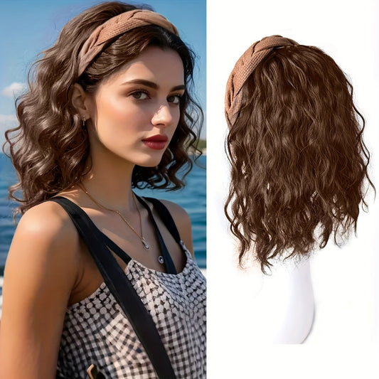 Wigs - Synthetic Half Wig Hair Patch 12 Inch Water Ripple Roll Wave Hair Band - main product view