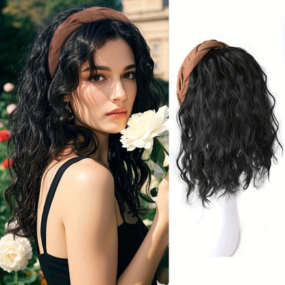 Wigs - Synthetic Half Wig Hair Patch 12 Inch Water Ripple Roll Wave Hair Band - product detail view 3