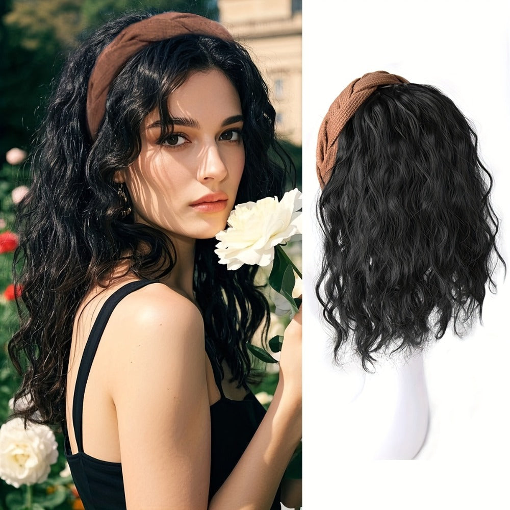 Wigs - Synthetic Half Wig Hair Patch 12 Inch Water Ripple Roll Wave Hair Band - product detail view 8