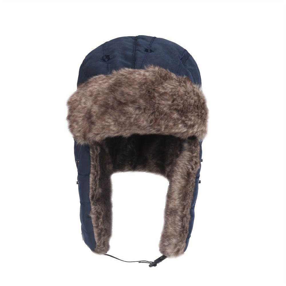 Winter Hat - Ski with Face Mask and Ear Cover Windproof Beanie Cap Plush Lined - product detail view 9