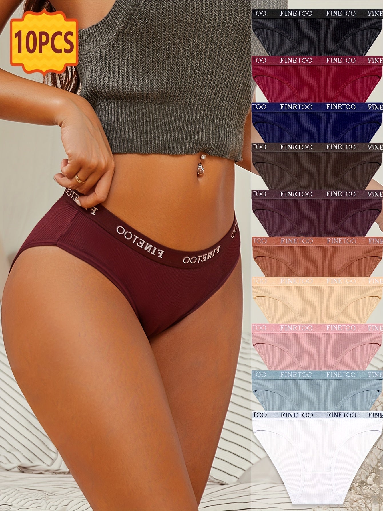 Women’s 10-Pack Briefs - Breathable Daily Comfort – Fuchsia – view 5
