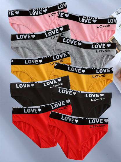 Women's 10-Pack Briefs - Heart Detail Everyday Comfort - Mixed colors – view 8