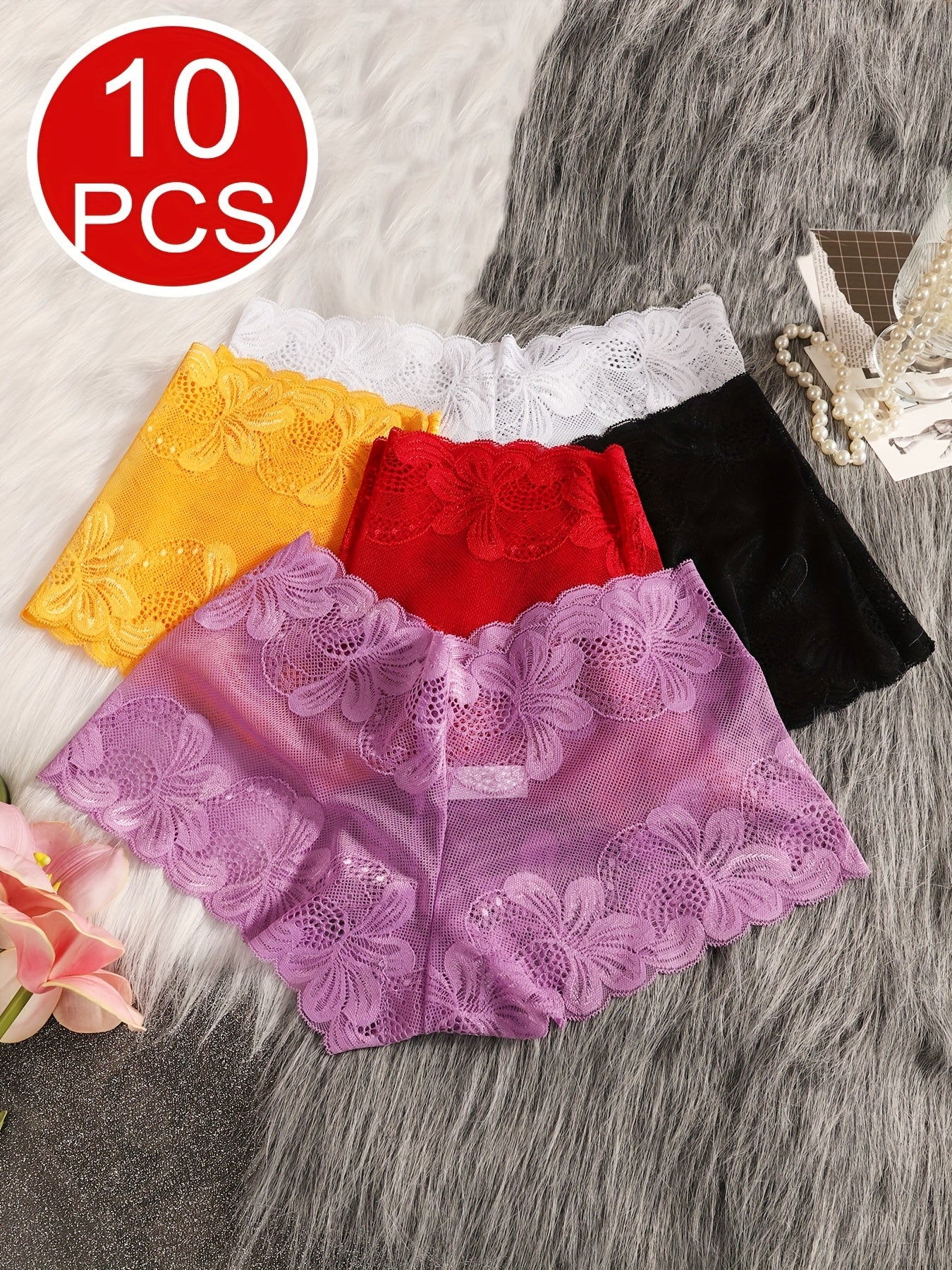 Women’s 10-Pack Briefs - Lace Detail Comfort – 10-Variant Selection – view 5