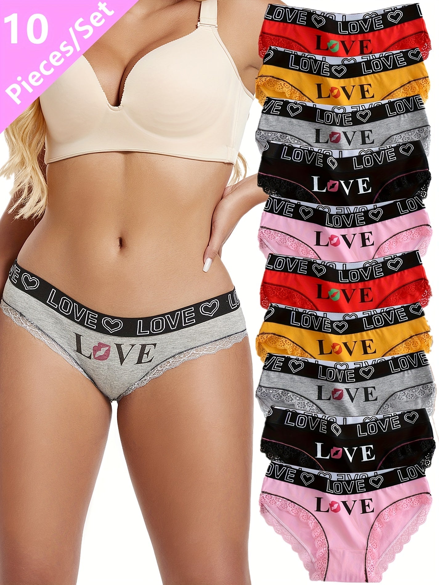 Women's 10-Pack Briefs - Lace Everyday Comfort - Mixed colors – view 9