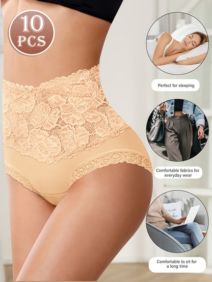 Women's 10-Pack High-Waist Briefs - Lace Daily Comfort – view 9