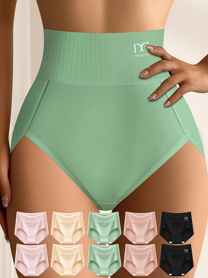 Women's 10-Pack High-Waist Briefs - Striped Everyday Comfort - Mixed colors – view 15