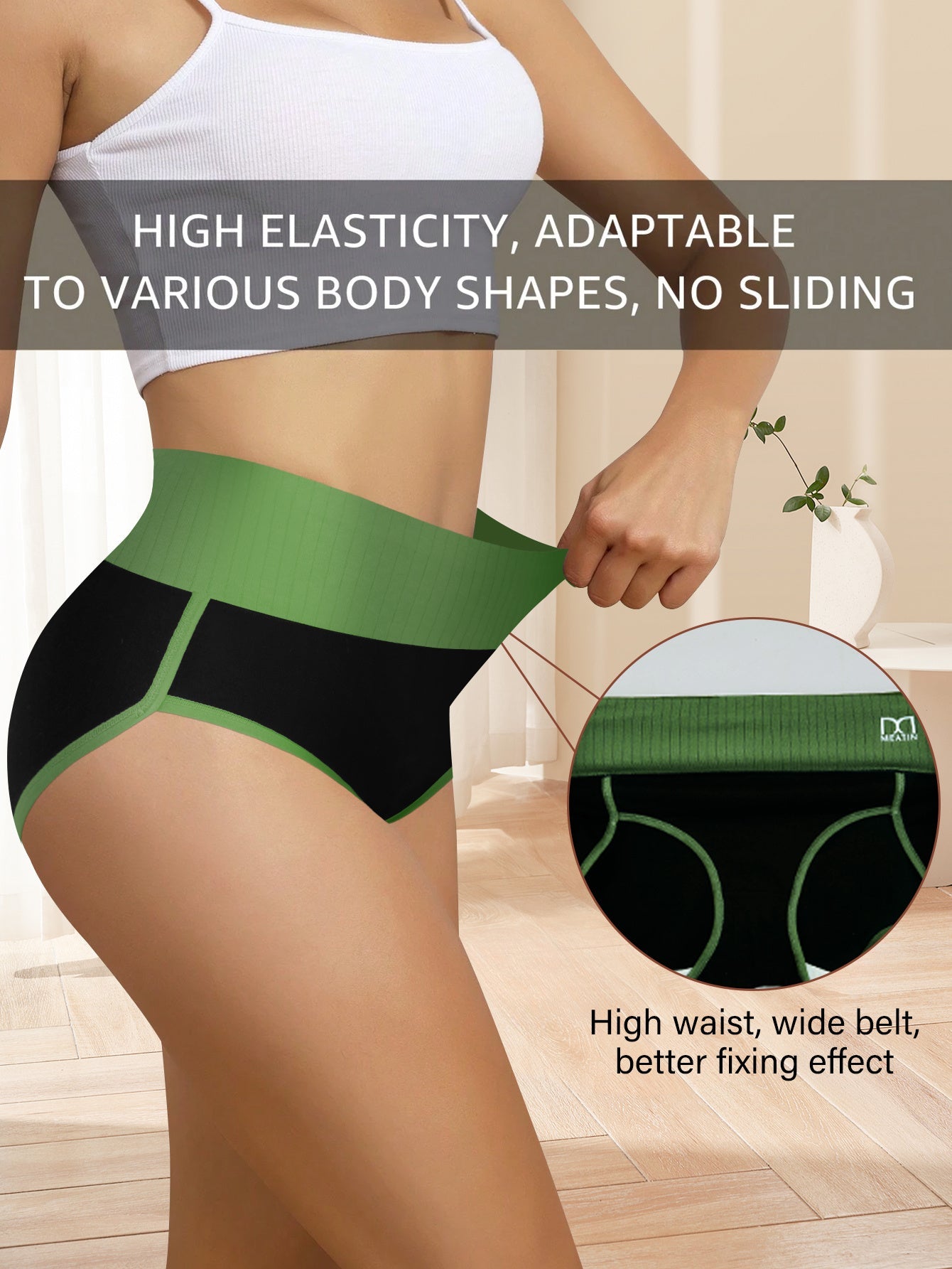 Women's 10-Pack High-Waist Seamless Briefs - Soft Plus Size Daily Comfort Mixed colors detail view