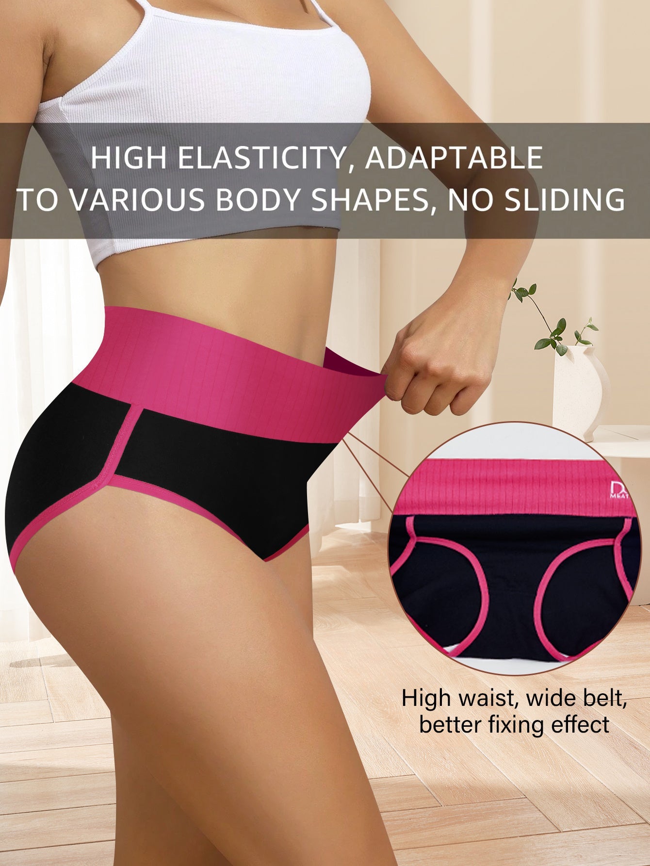 Women's 10-Pack High-Waist Seamless Briefs - Soft Plus Size Daily Comfort Mixed colors detail view