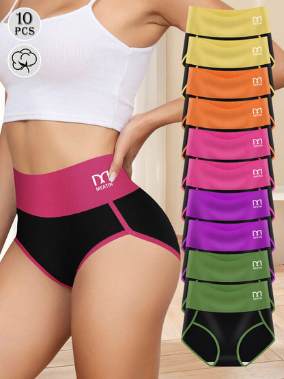 Women’s 10-Pack High-Waist Shapewear Briefs - Tummy Control Support – Mixed colors High-Waist – main product image
