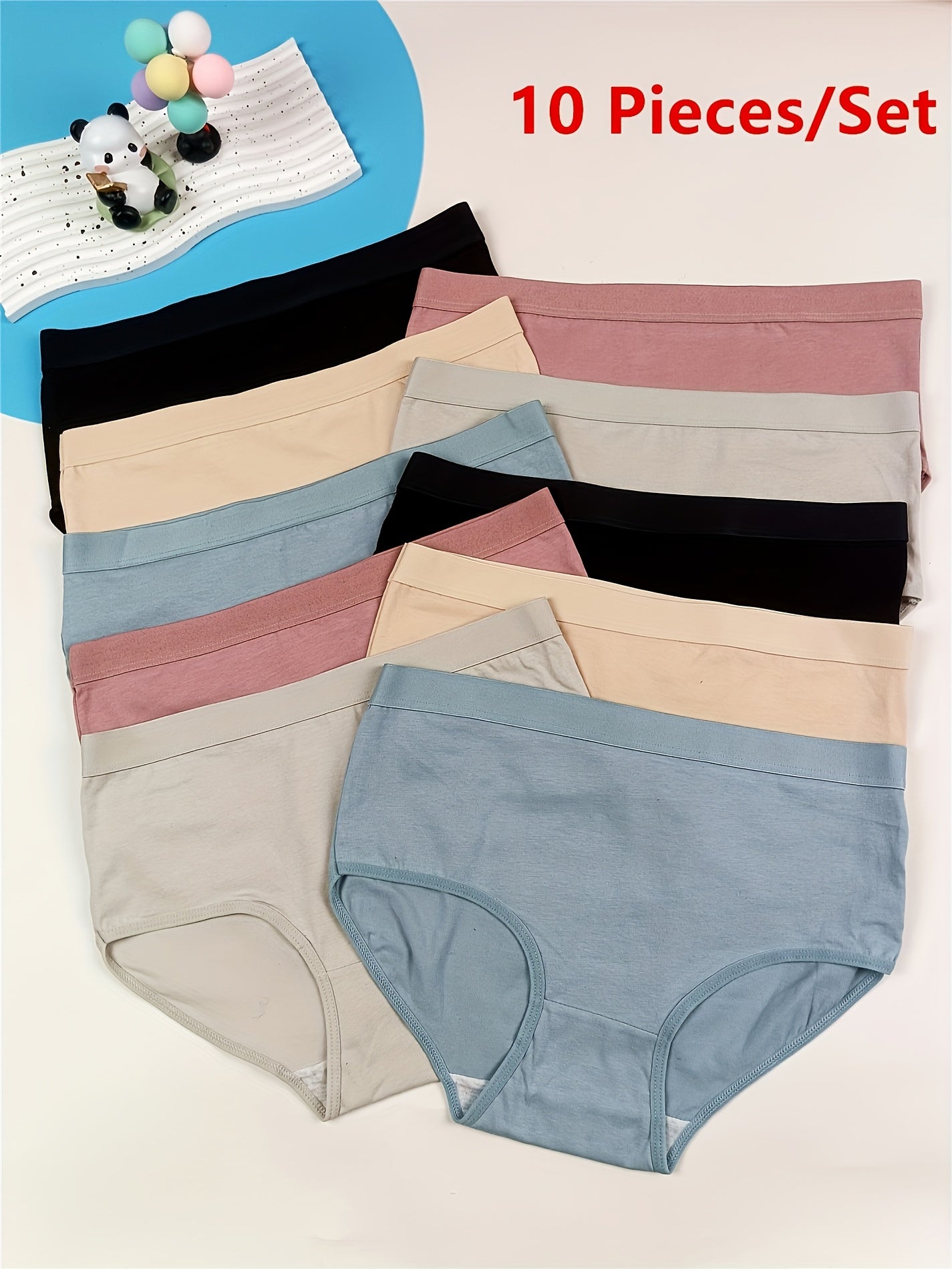 Women’s 10-Pack High-Waist Shapewear Briefs - Tummy Control Support – Mixed colors Knit – view 5