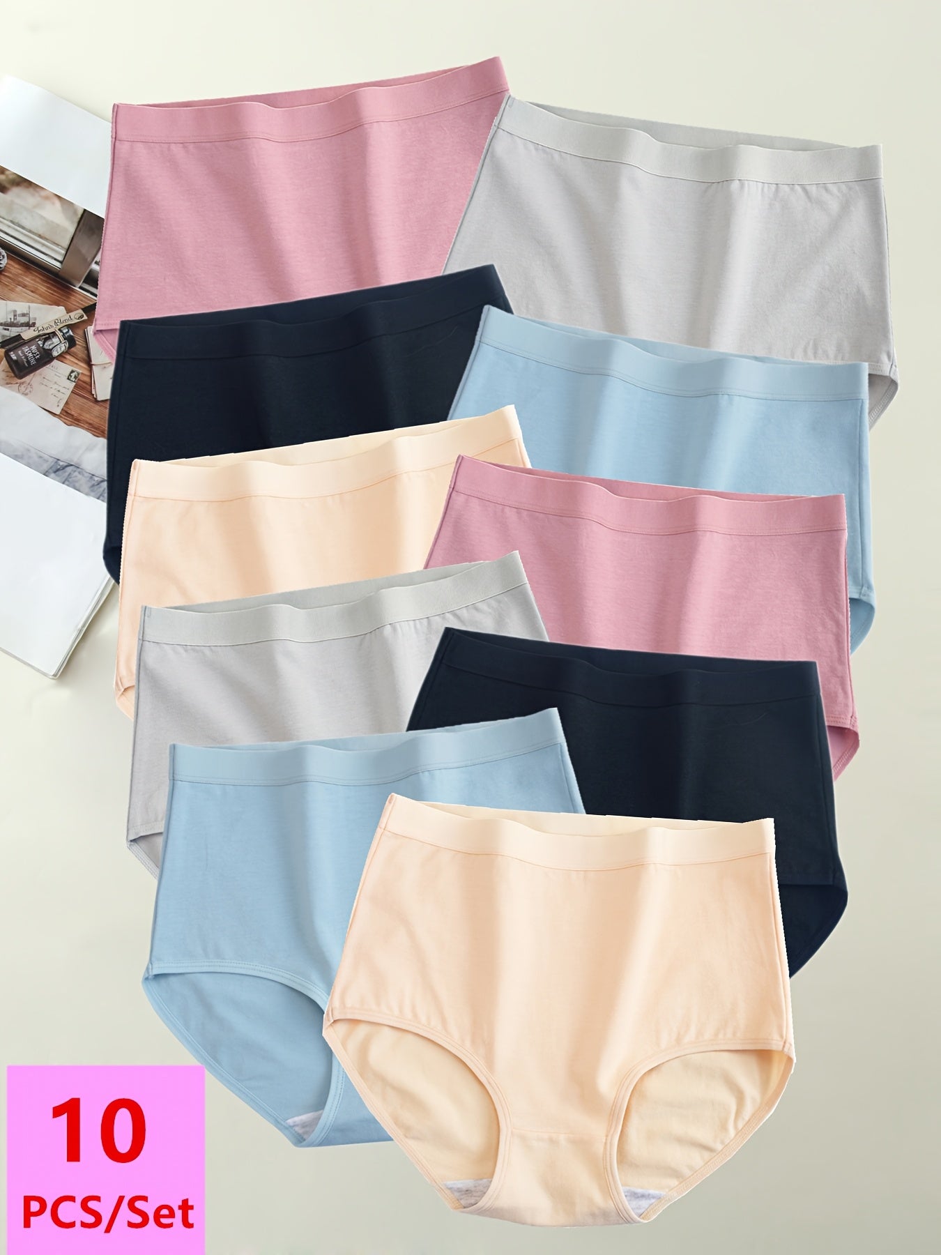 Women’s 10-Pack High-Waist Shapewear Briefs - Tummy Control Support – Mixed colors Knit – view 6