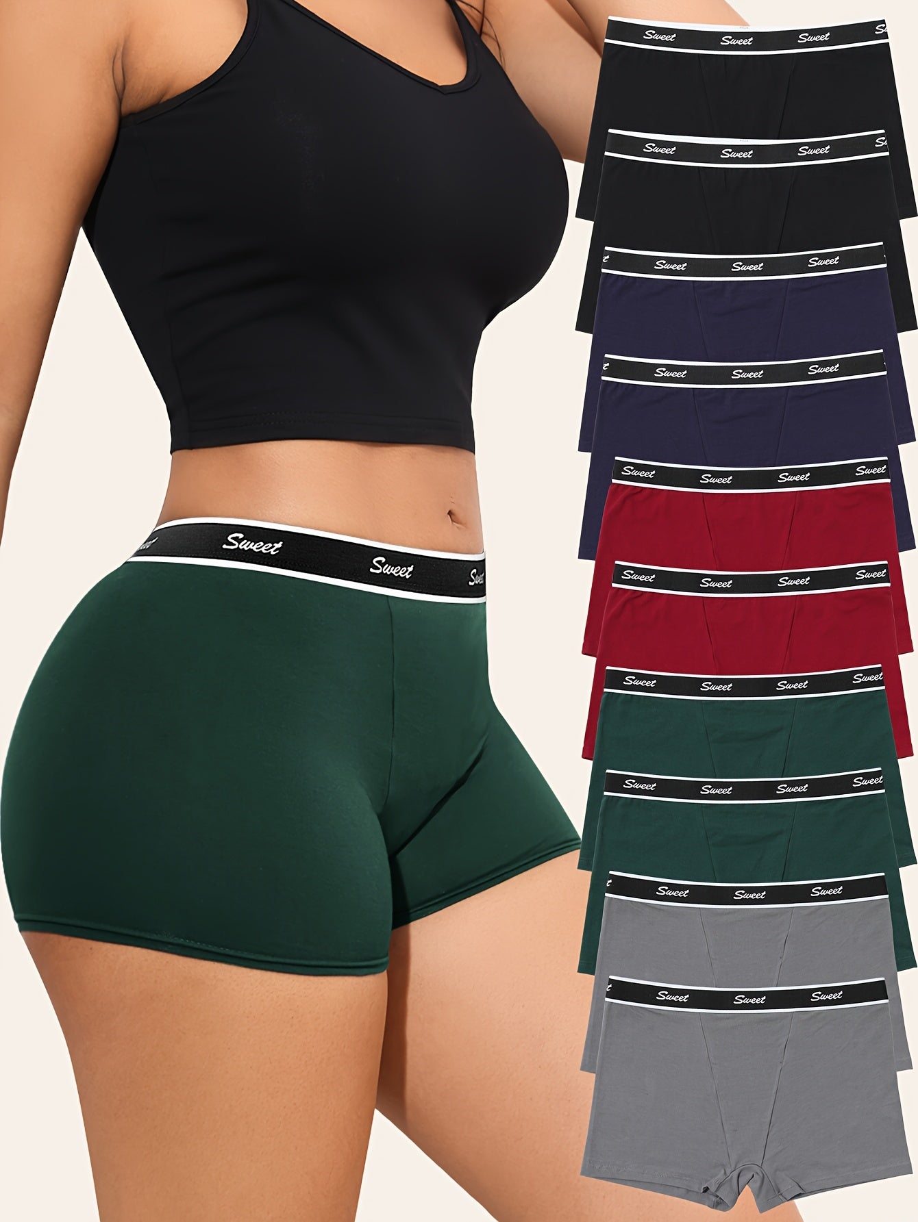Women's 10-Pack Low-Rise Boyshorts - Colorblock Everyday Comfort – main product image