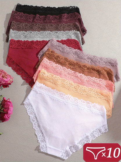 Women's 10-Pack Low-Rise Briefs - Lace Daily Comfort – view 2