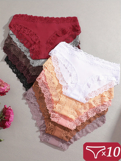 Women's 10-Pack Low-Rise Briefs - Lace Daily Comfort – view 4