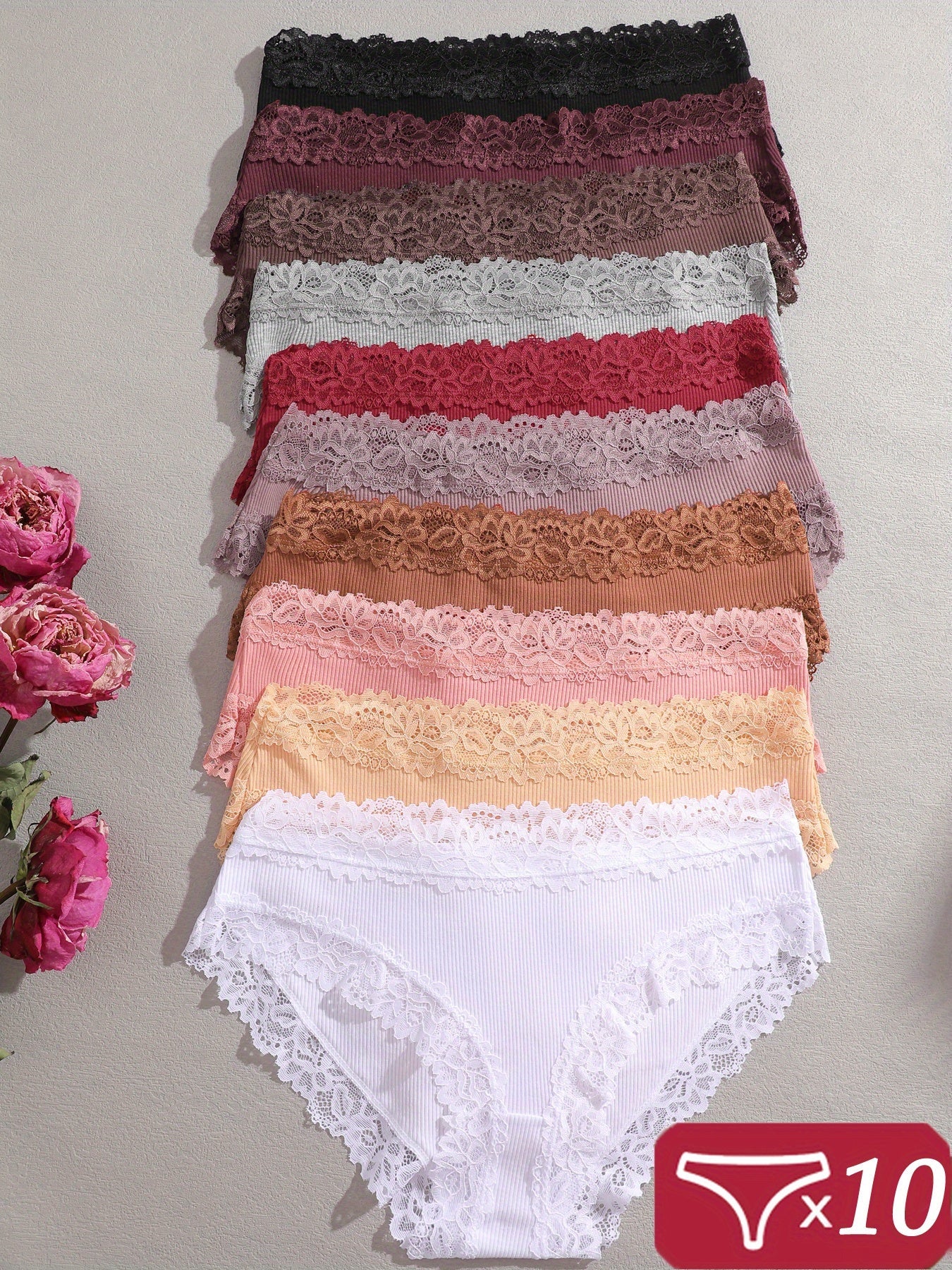 Women's 10-Pack Low-Rise Briefs - Lace Daily Comfort – view 5