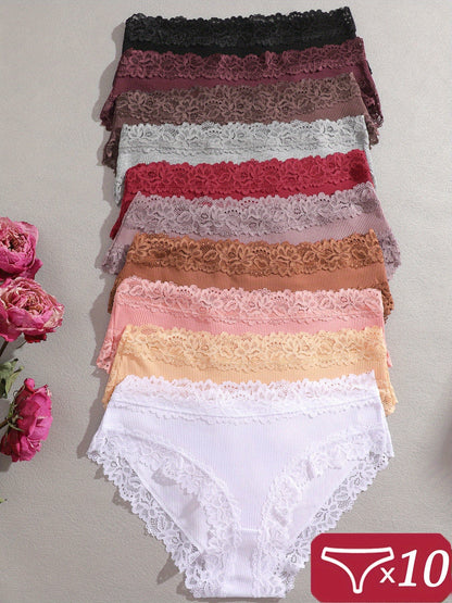Women's 10-Pack Low-Rise Briefs - Lace Daily Comfort – view 5