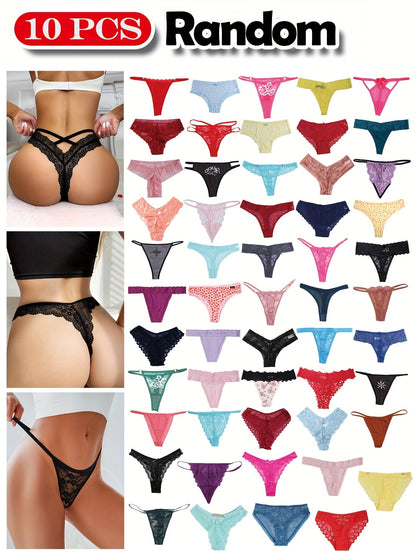 Women's 10-Pack Low-Rise Thongs - Lace Everyday Comfort – main product image