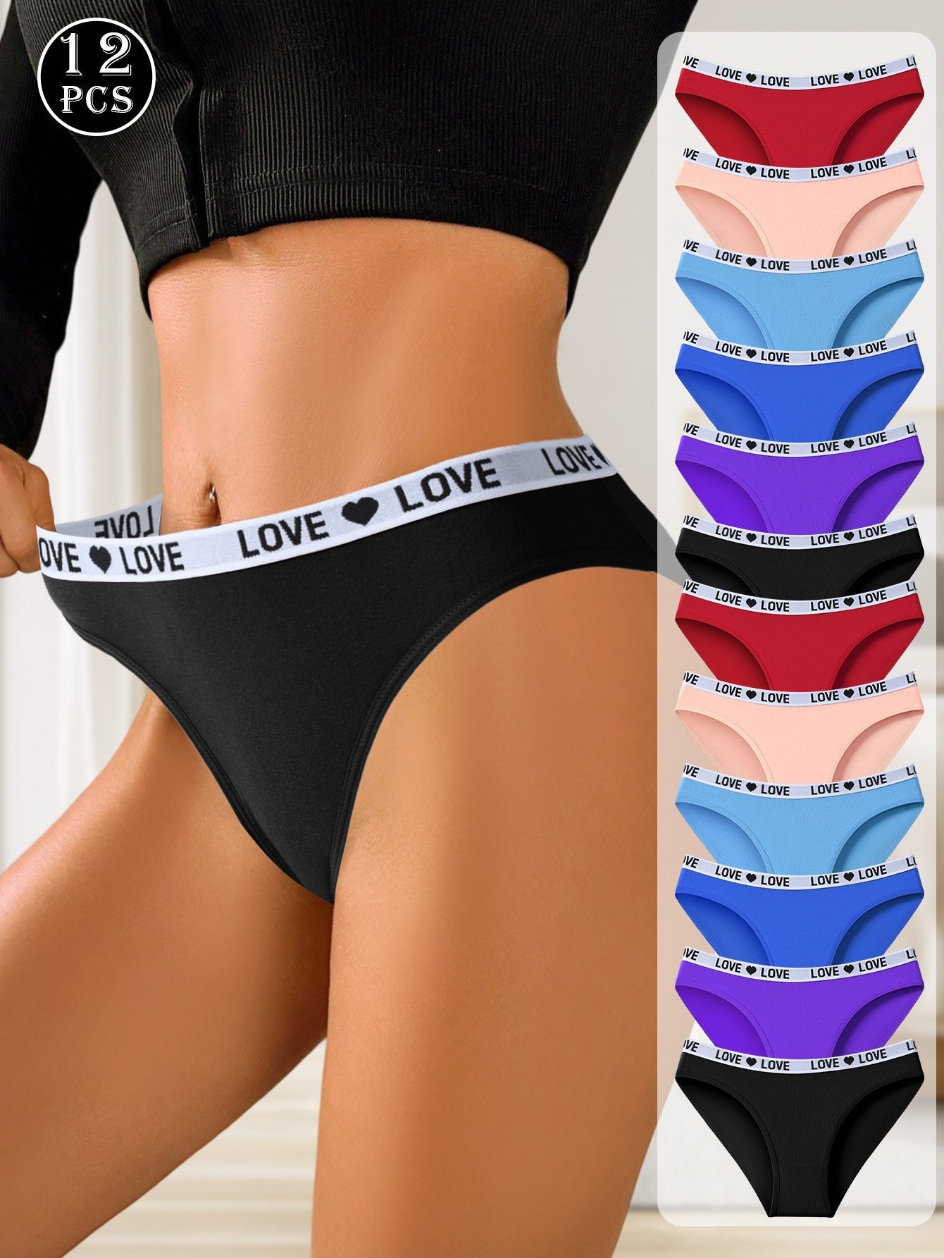 Women’s 12-Pack Briefs - Breathable Daily Comfort – Sizes XS–XXL – main product image